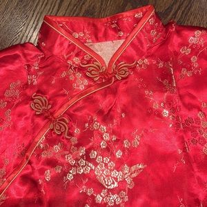 Mandarin Collar Floral Brocade Chinese Shirt